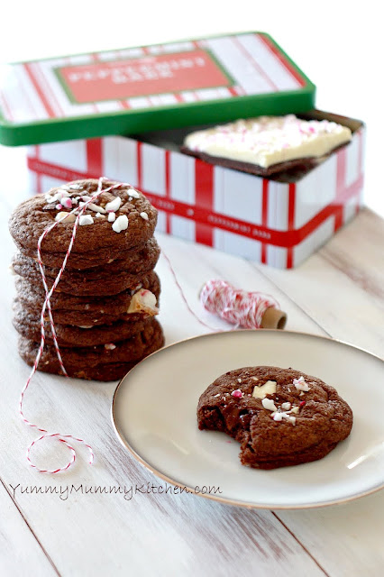 Salted Peppermint Bark Chocolate Cookies {Holiday Treat Recipe}