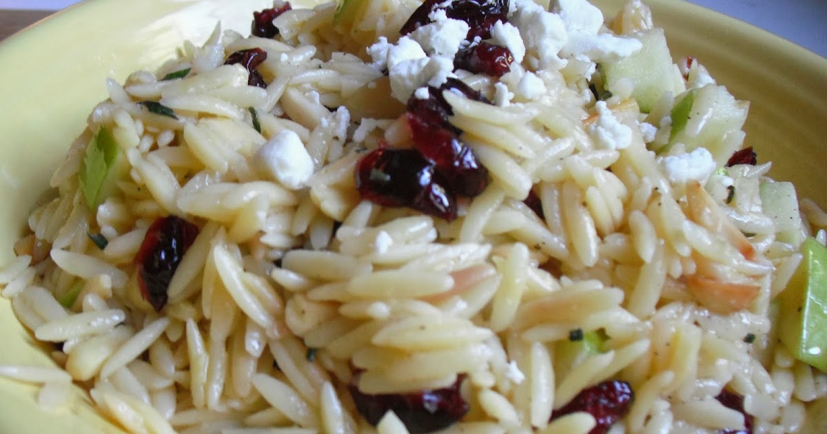 Top Ate on Your Plate Orzo Salad with Craisins, Apples and Goat Cheese