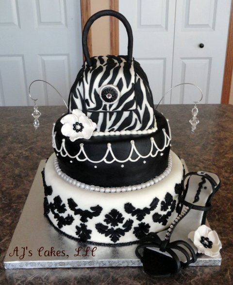 Aj S Cakes Black And White Bling Cake