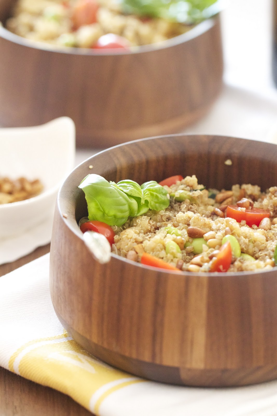 Epicurean Mom Quinoa Salad with Edamame, Basil and Pine Nuts {Recipe}