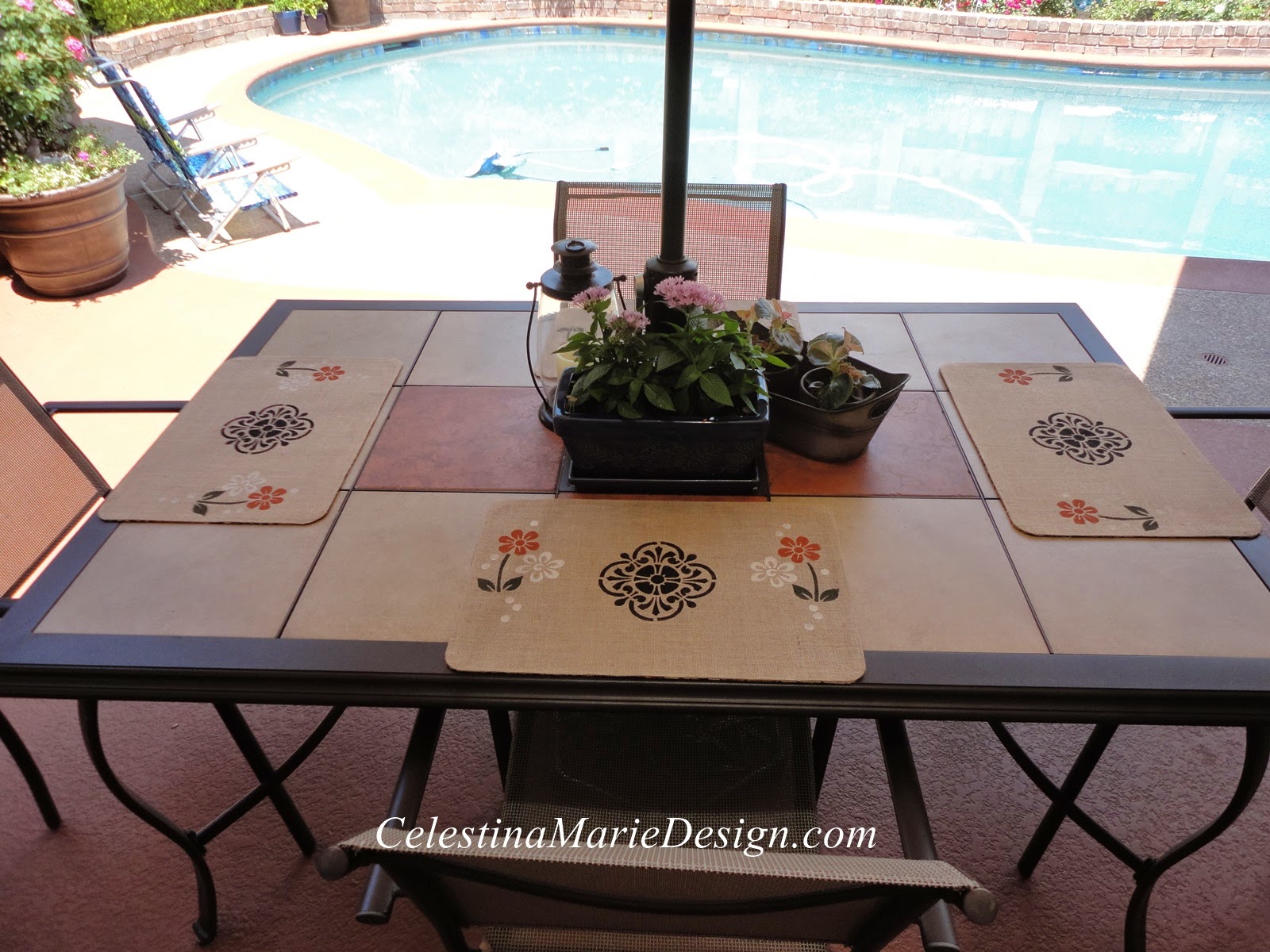 Reversible Outdoor Placemats Rose Garden Market