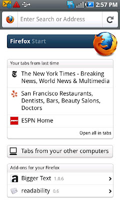Navegador Mozilla Firefox 4 Beta - Android