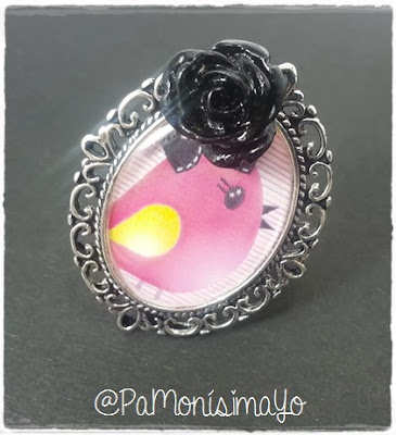 Anillo camafeo plateado pájaro @pamonisimayo