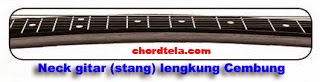 Neck gitar (stang) lengkung cembung