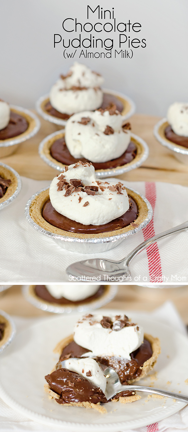 Mini Chocolate Pudding Pies (w/ Almond Milk) Scattered Thoughts of a