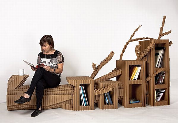 How to Recycle: 9 Creative Bookshelves Out of Recycled Cardboard