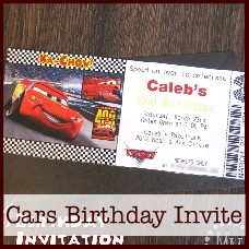 Cars birthday party invitation