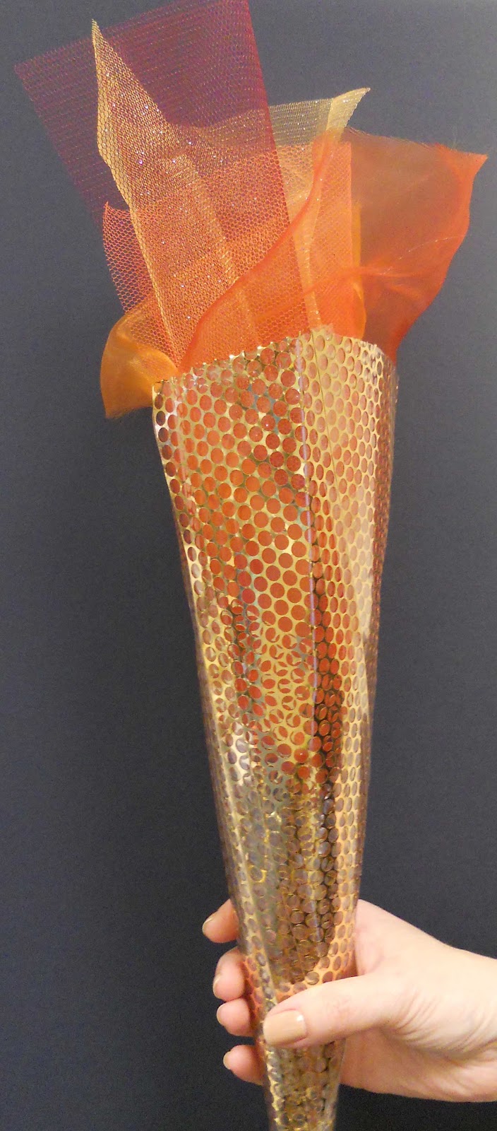 Friendly Plastic with Molten Designs OLYMPIC TORCH IN SEQUIN WASTE