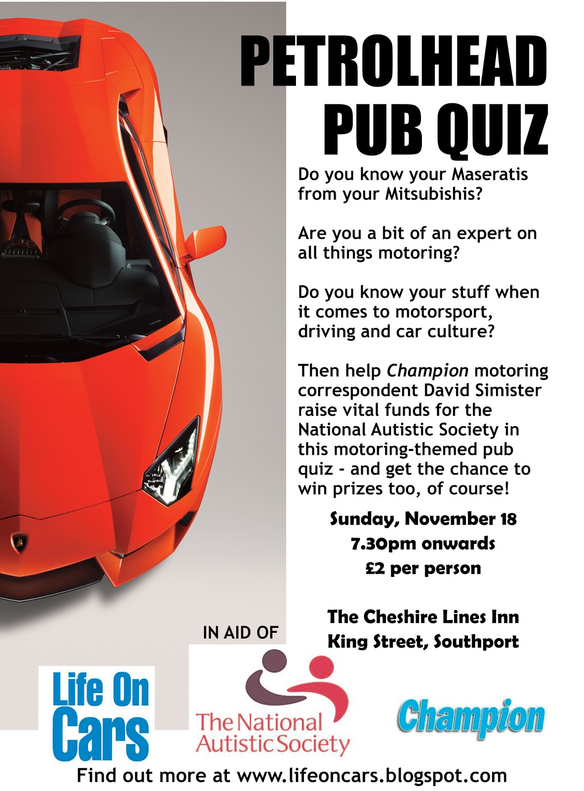 Life On Cars Life On Cars presents The Petrolhead Pub Quiz
