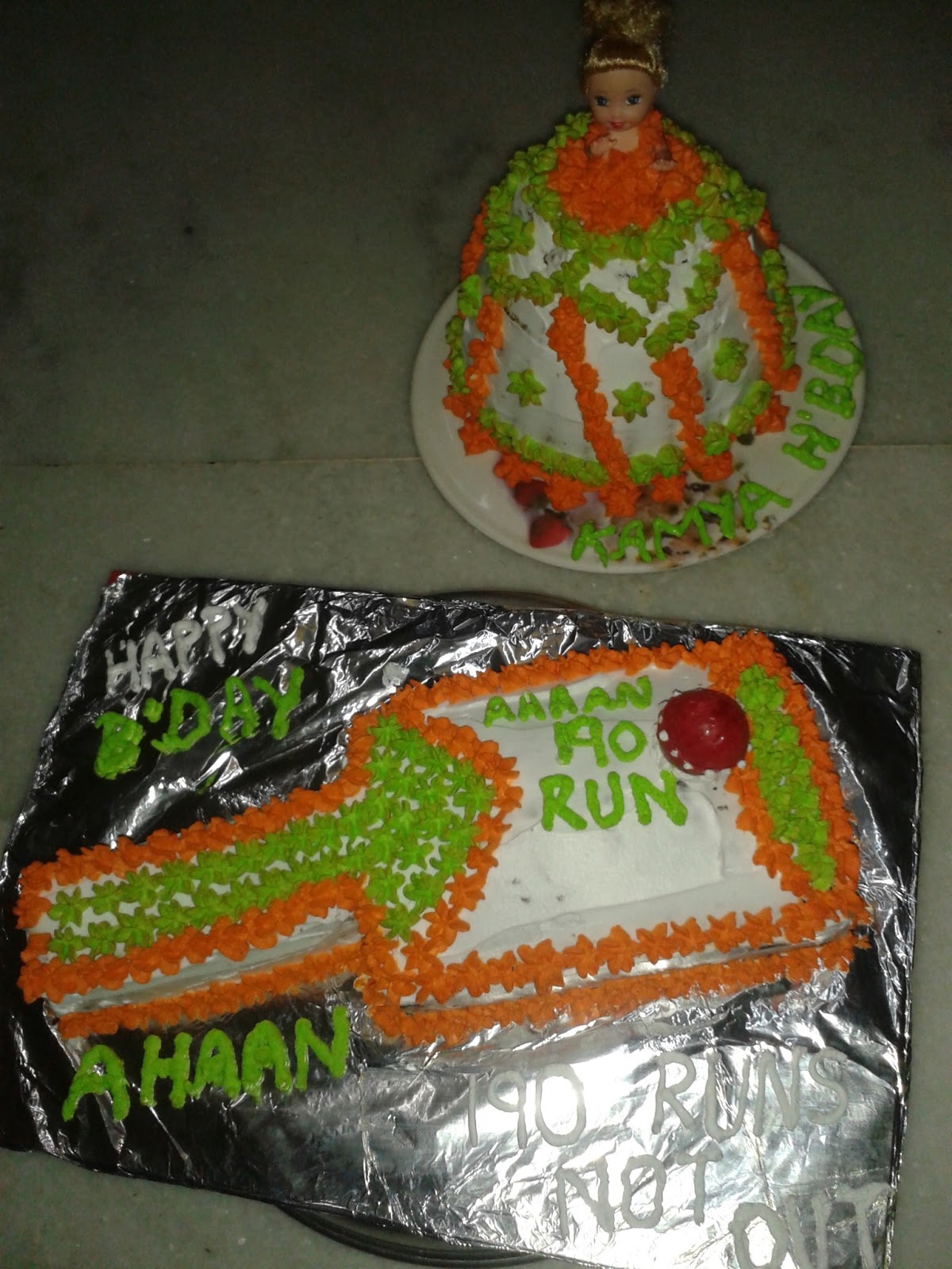 Indian Vegetarian Recipes Eggless Bat Ball Cake with Whip cream Icing