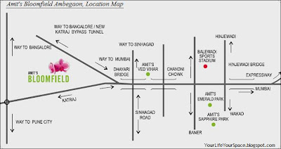 Amit’s Bloomfield,Ambegaon, Pune - Location Map.
