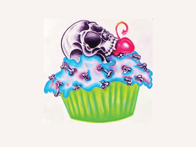 Skull On Colorful Cupcake Tattoo Design Tattoo Lawas