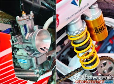 karburator keihin pwk sudco 28 : sok ohlins : Honda Blade Astra Racing Team Yogyakarta
