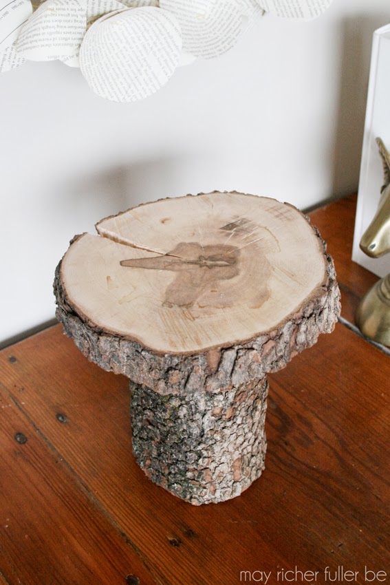 DIY Rustic Wood Stump Cake Stand