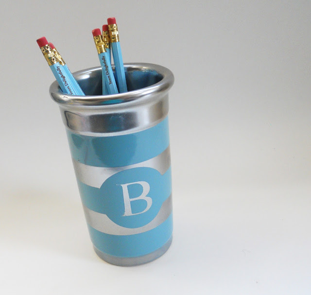 Cheer Up Buttercup DIY Monogrammed Pencil Holder Delightfully Noted