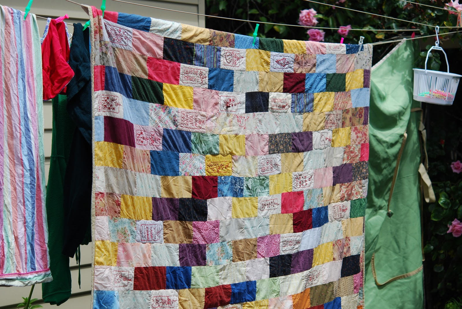 DEB ROBERTSON WRITES.... An old favourite quilt is hanging on my