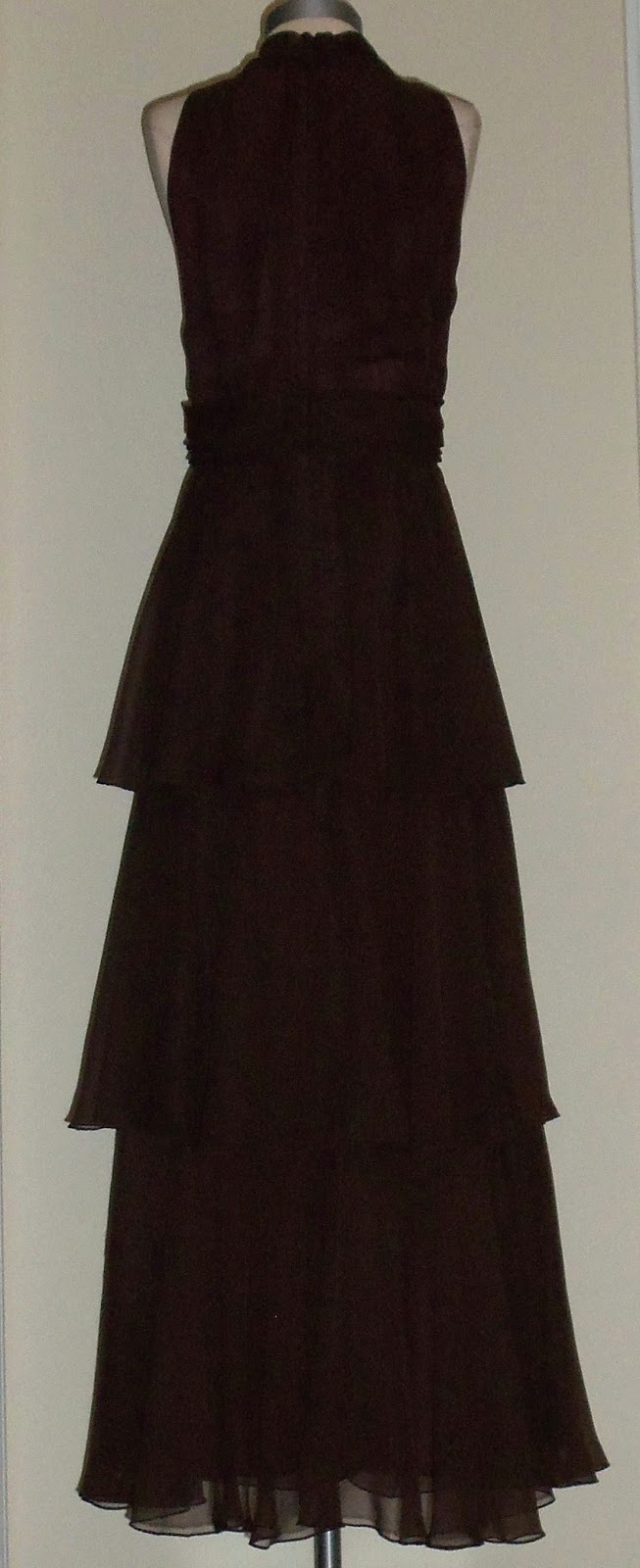 Thrifty Chic Shop Vintage Brown Tiered Gown by Saks Fifth Ave