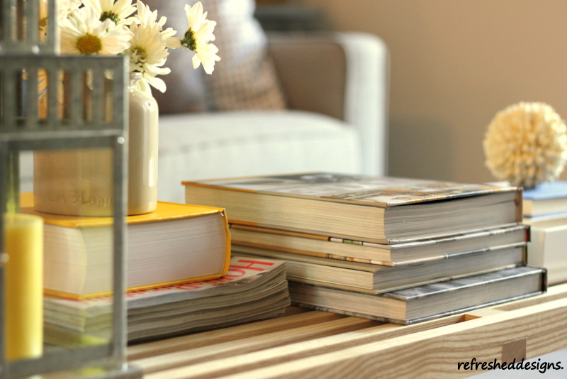 refresheddesigns. quick refresh coffee table display