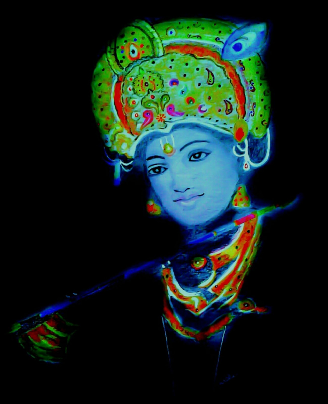 Pencil and Paint: Krishna