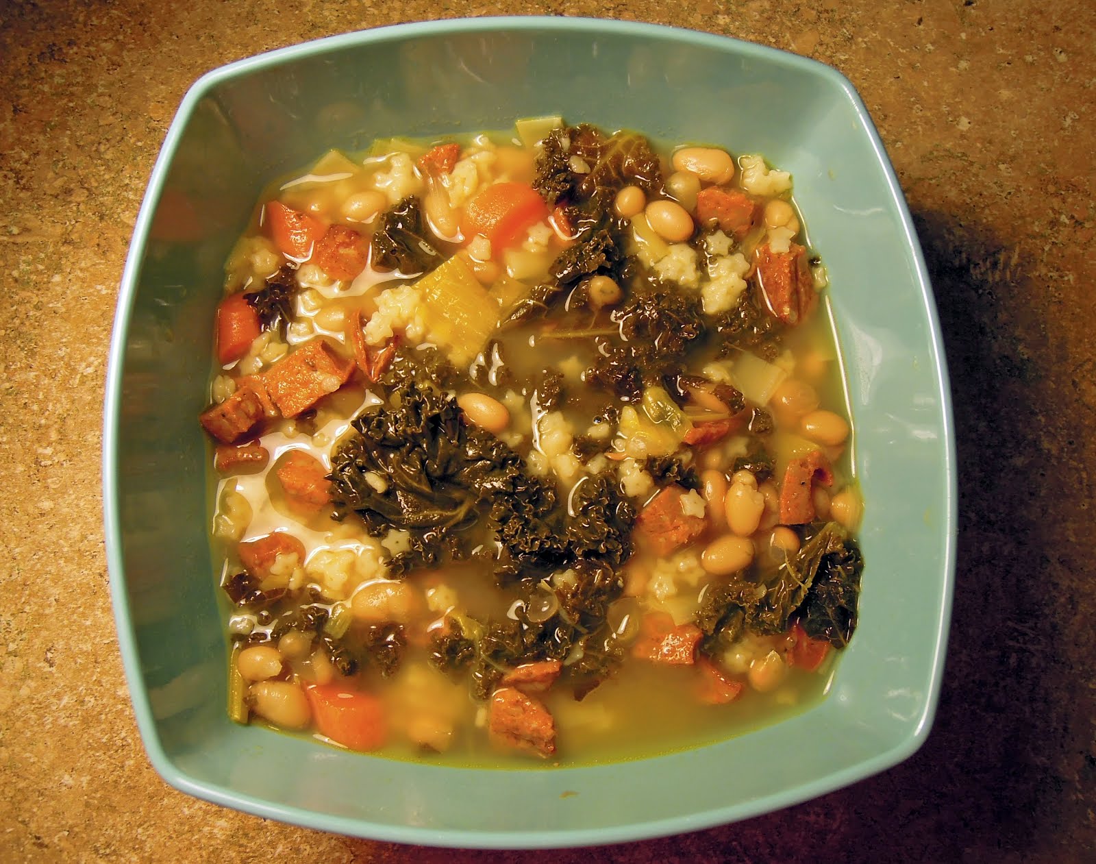 The Joyous Kitchen Andouille Sausage and White Bean Soup Soup