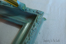 Tutorial on how to make a faux verdigris framed magnetic chalkboard and Instagram gallery.