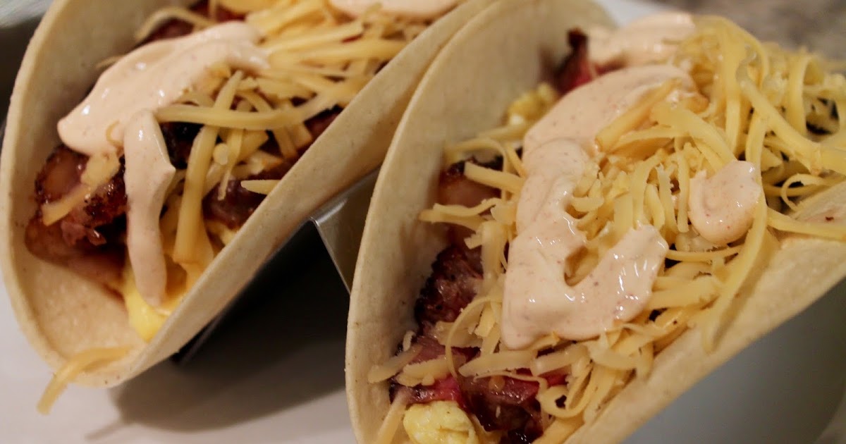 Cook In / Dine Out Steak, Egg and Smoked Gouda Breakfast Tacos
