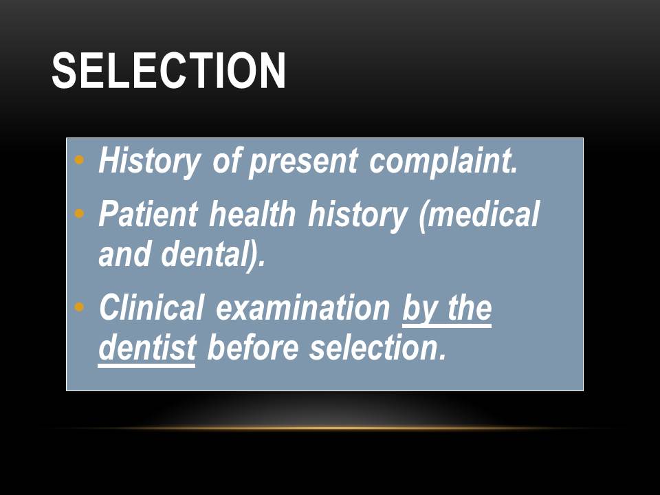 Dentistry Radiographic Image Selection Criteria