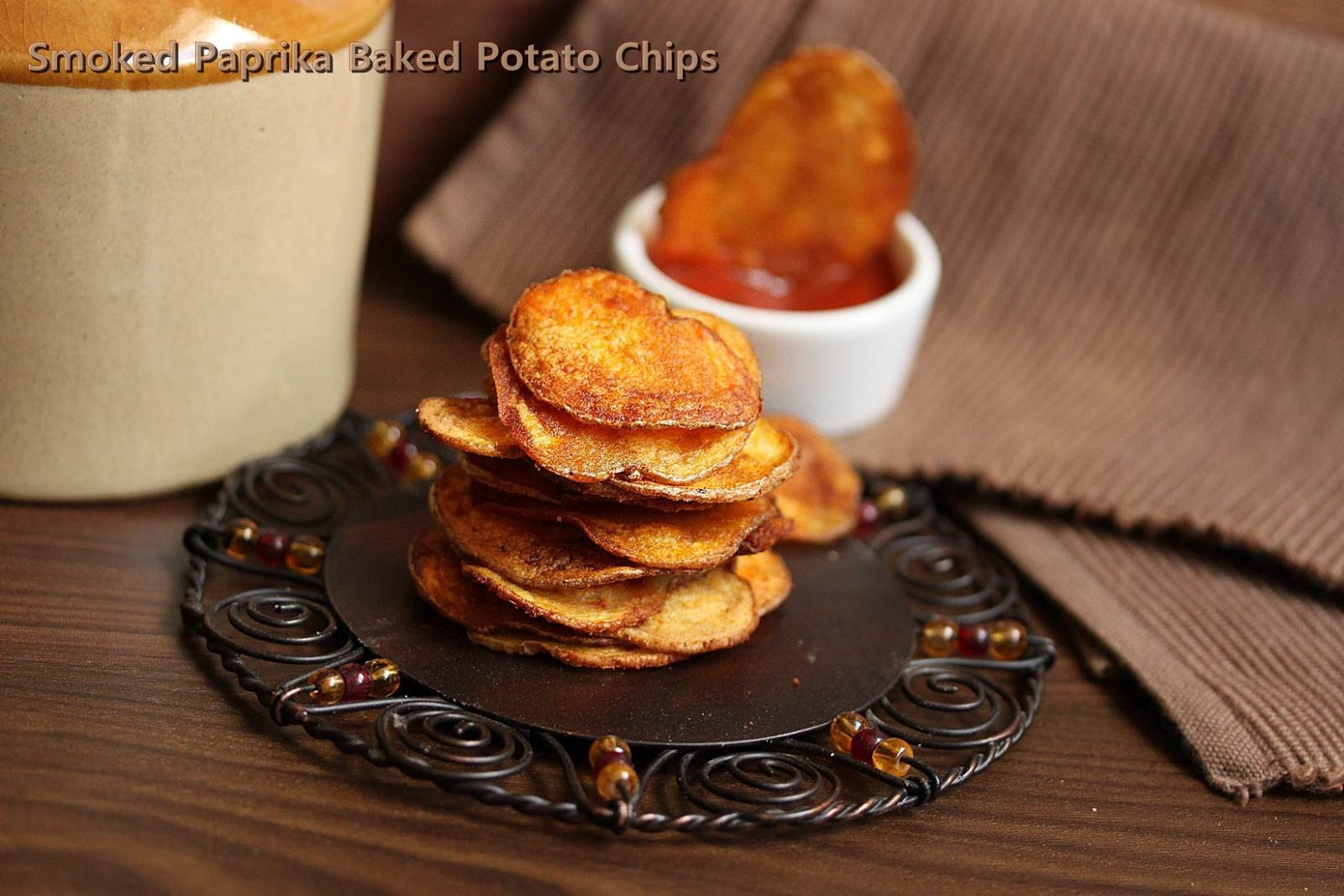 Smoked Paprika Potato Chips Super Bowl Sunday Snacks Baked Potato Chips
