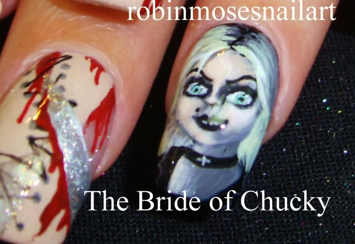 bride of chucky nail art