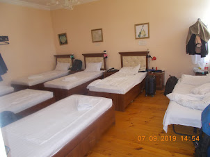 Dormitory style mixed-sex sleeping accommodation in "Art Hostel" in Tashkent.