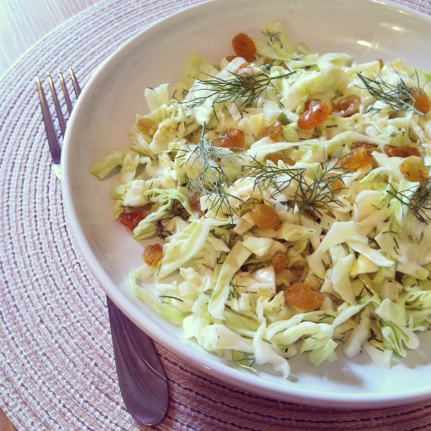 Beyond Borscht Irish Cabbage, Golden Raisins and Fennel Salad
