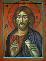 icon of Christ Pantocrator contemporary style