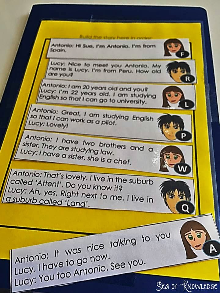 https://www.teacherspayteachers.com/Product/Verb-To-Be-Paragraph-Sequencing-Activity-Introductions-ESL-Beginners-1783421
