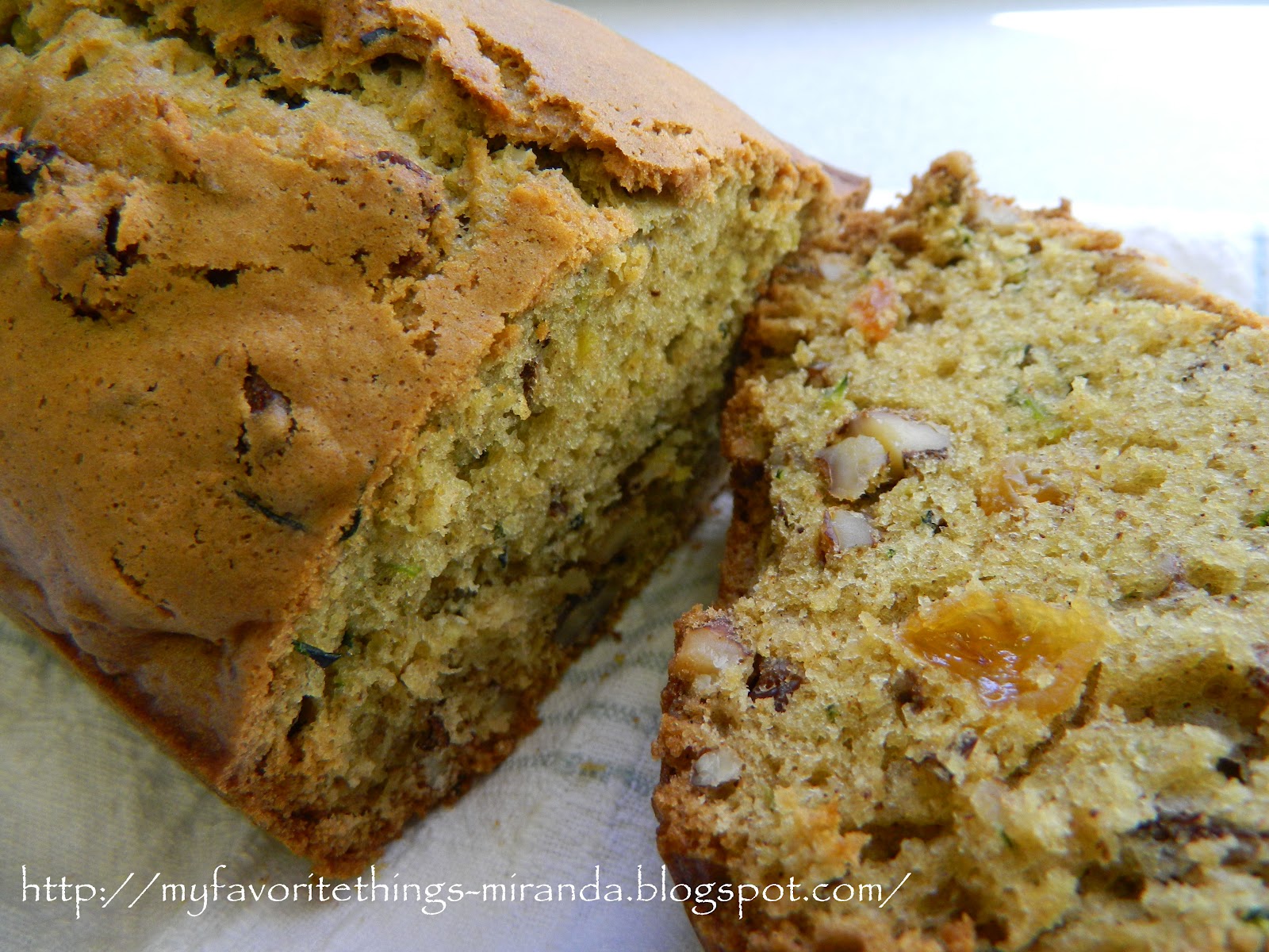 My Favorite Things Zucchini Bread with Golden Raisins and Walnuts