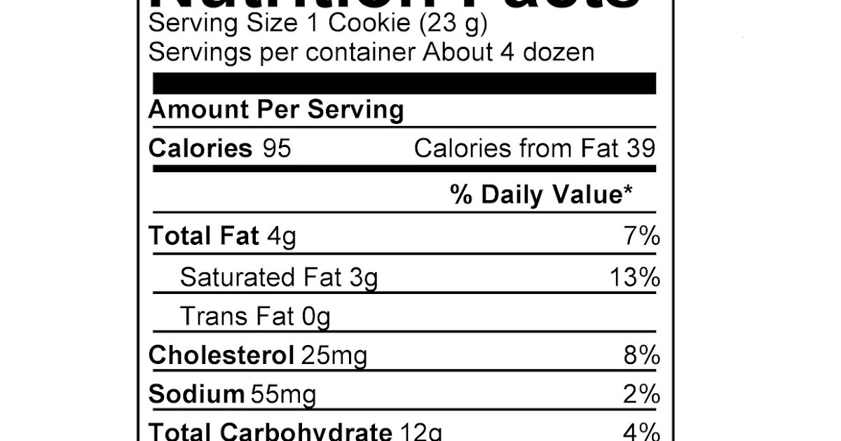 Dinner in the Life of a Dad Sugar Cookie Nutrition Facts