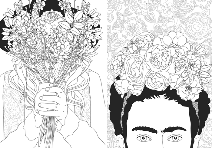 Femme fleurs - Anti-stress & Art-thérapie - Coloriages difficiles