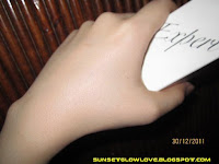 Tony Moly Party Lover Luminous Sheer Powder blended hand swatch taken with flash