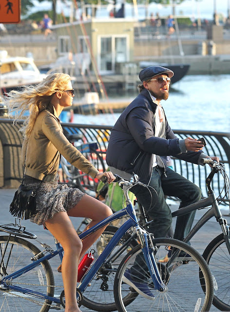 Leo Dicaprio and Erin Heatherton on a bike ride date