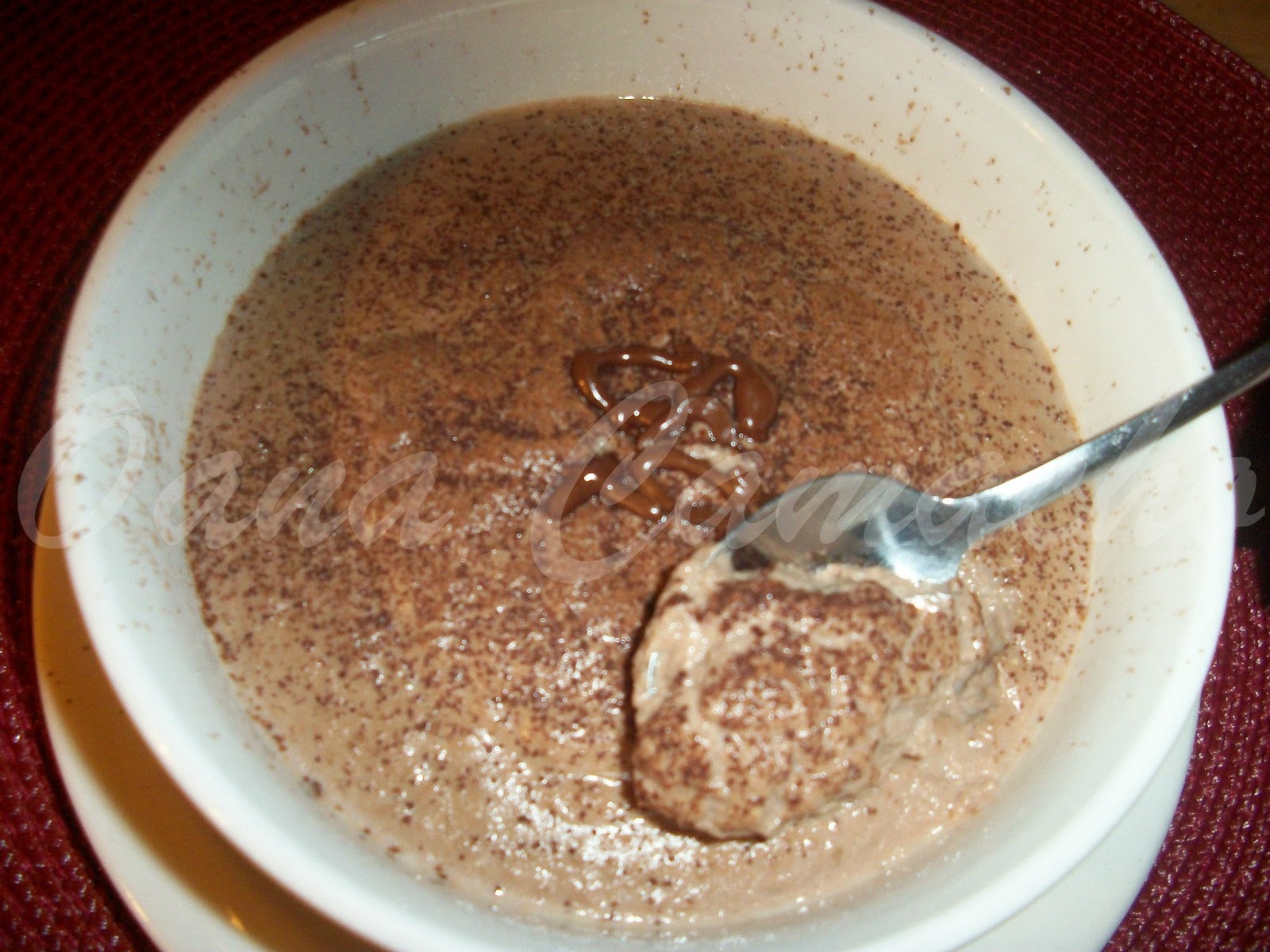 Cooking with love ! Budinca cu tarate de ovaz si cacao ( Oat bran cocoa pudding )