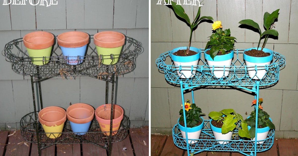 Pretty Penny Revamped Flower Pots & Stand