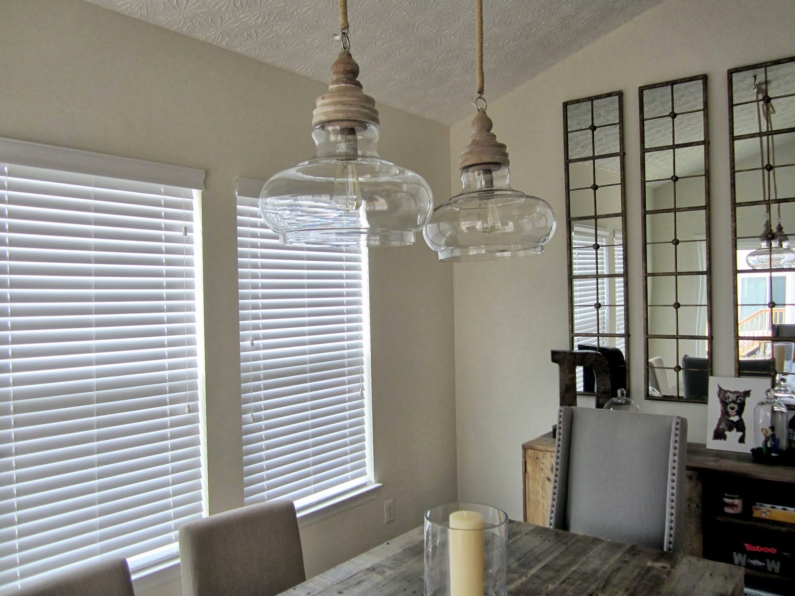 WHAT THE DI LEO New Glass Pendants in the Dining Room!