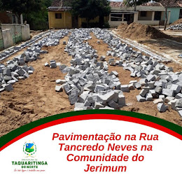 A comunidade do jerimum está recebendo pavimentação na rua Tancredo Neves