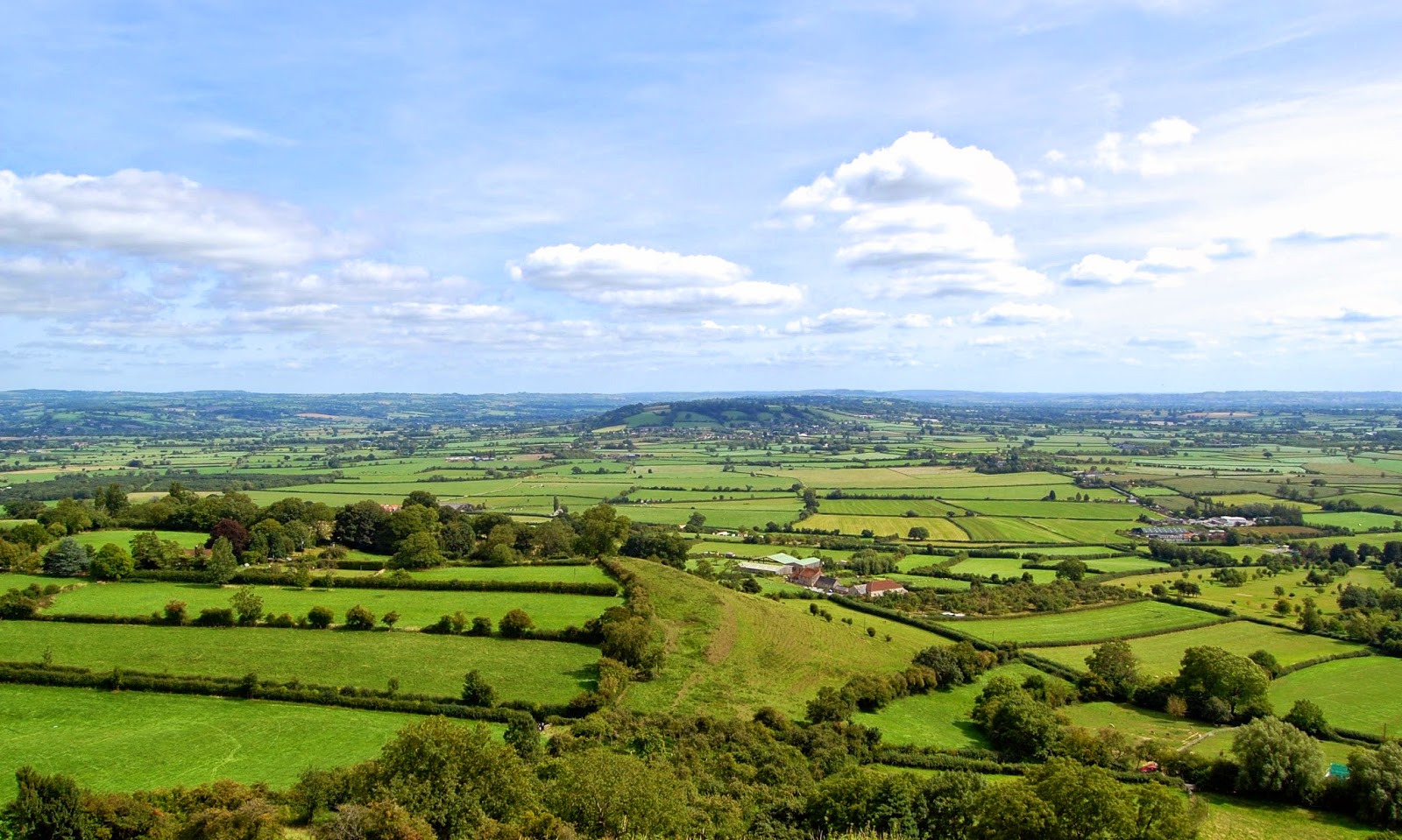 View of the Salisbury Plain from atop Glastonbury Tor