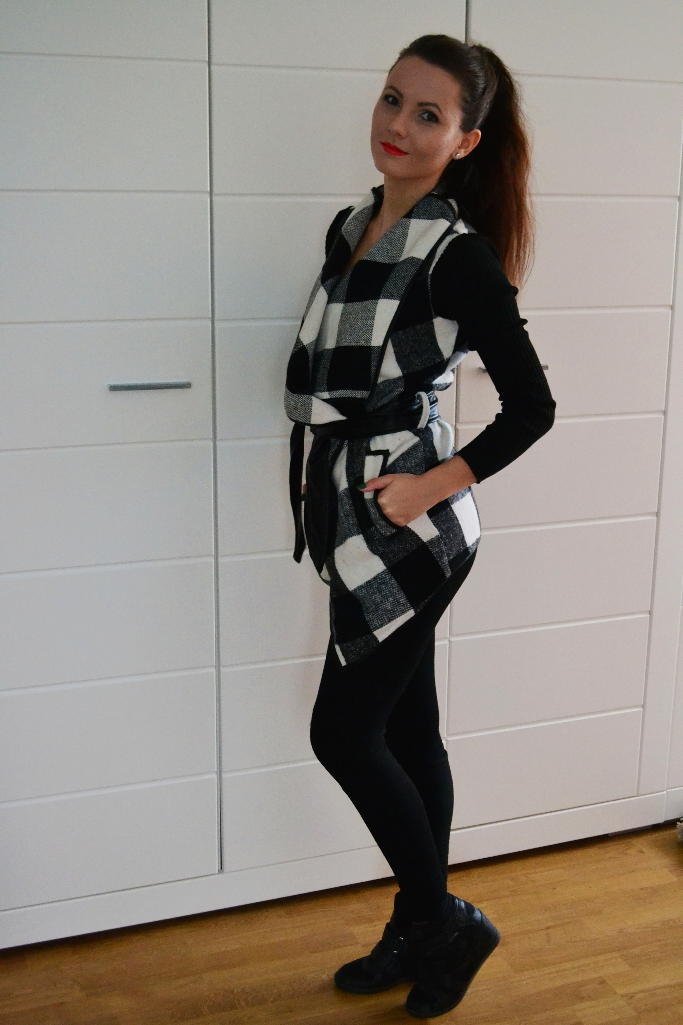 Black and white coat