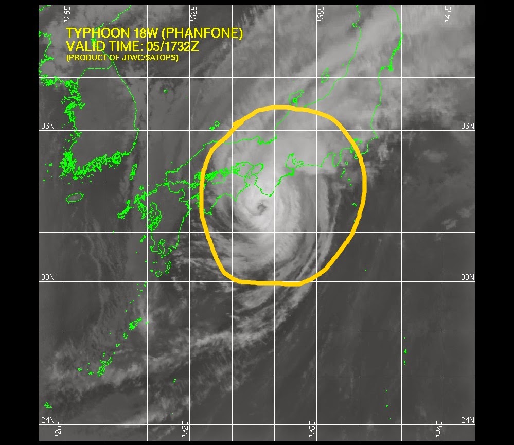 Atención Japón el tifón 
