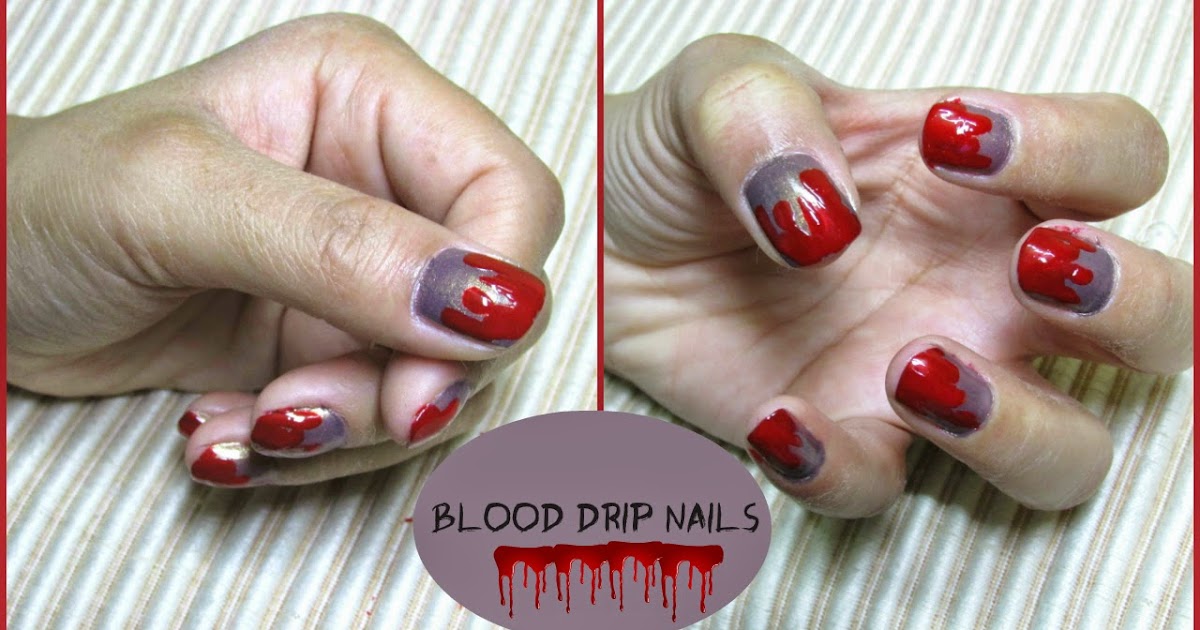 3. Blood Drip Nail Art Design - wide 3