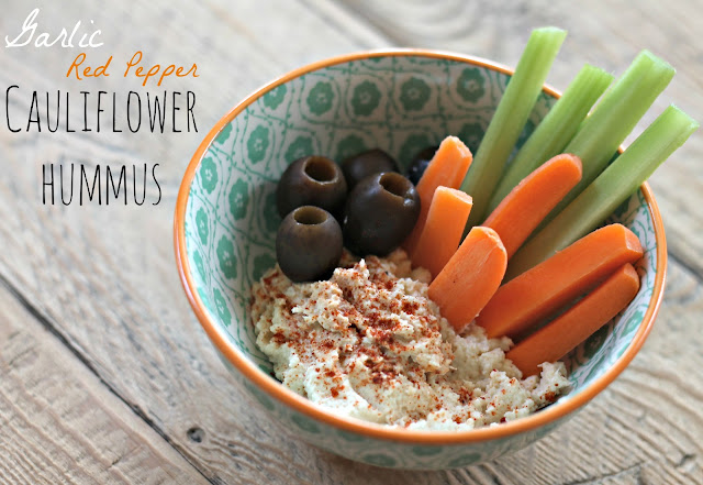 garlic red pepper cauliflower hummus