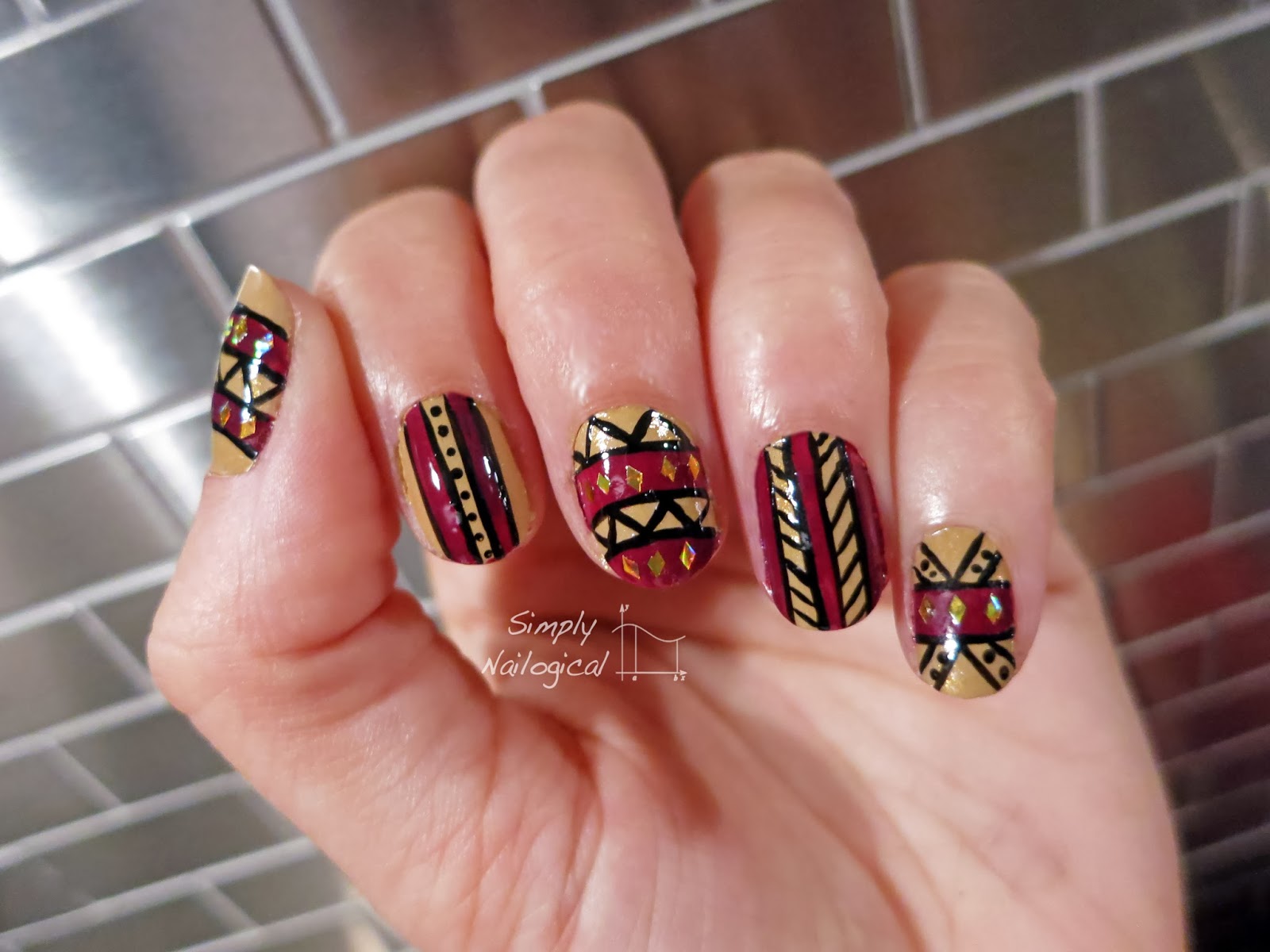 Simply Nailogical An attempt at tribal nail art