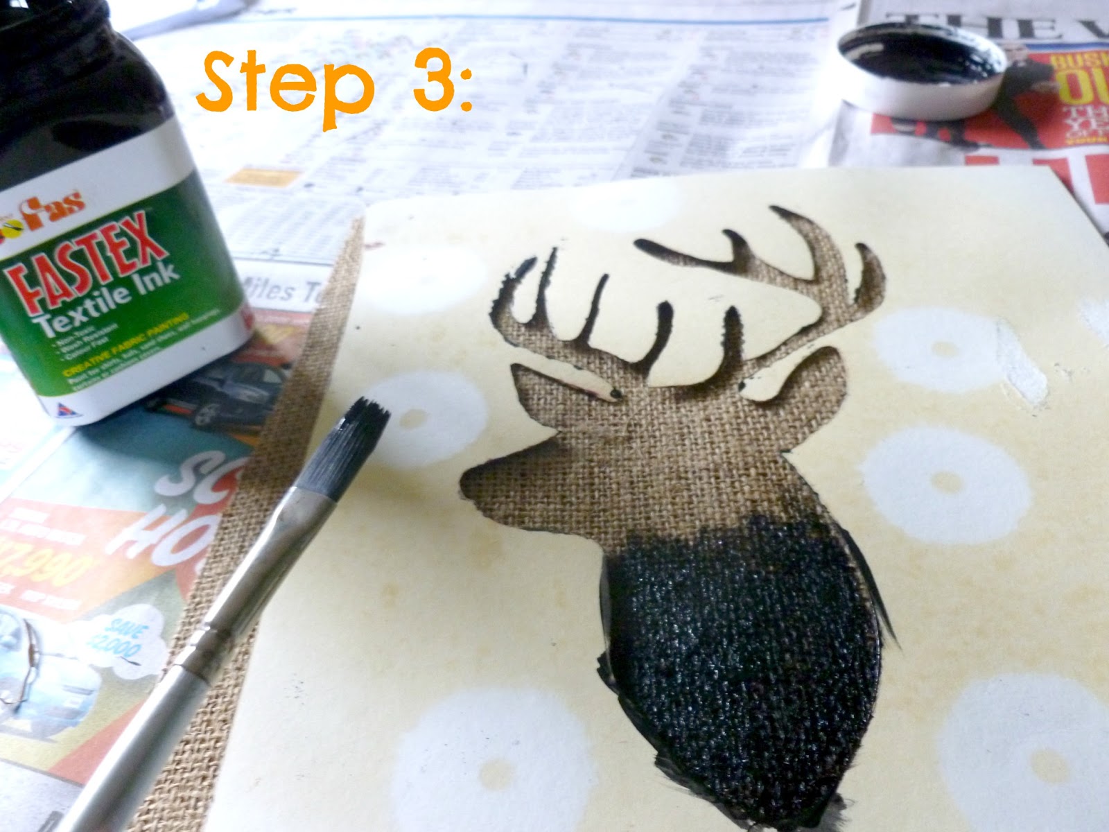 On A Crafty Adventure Tutorial How to paint on Burlap