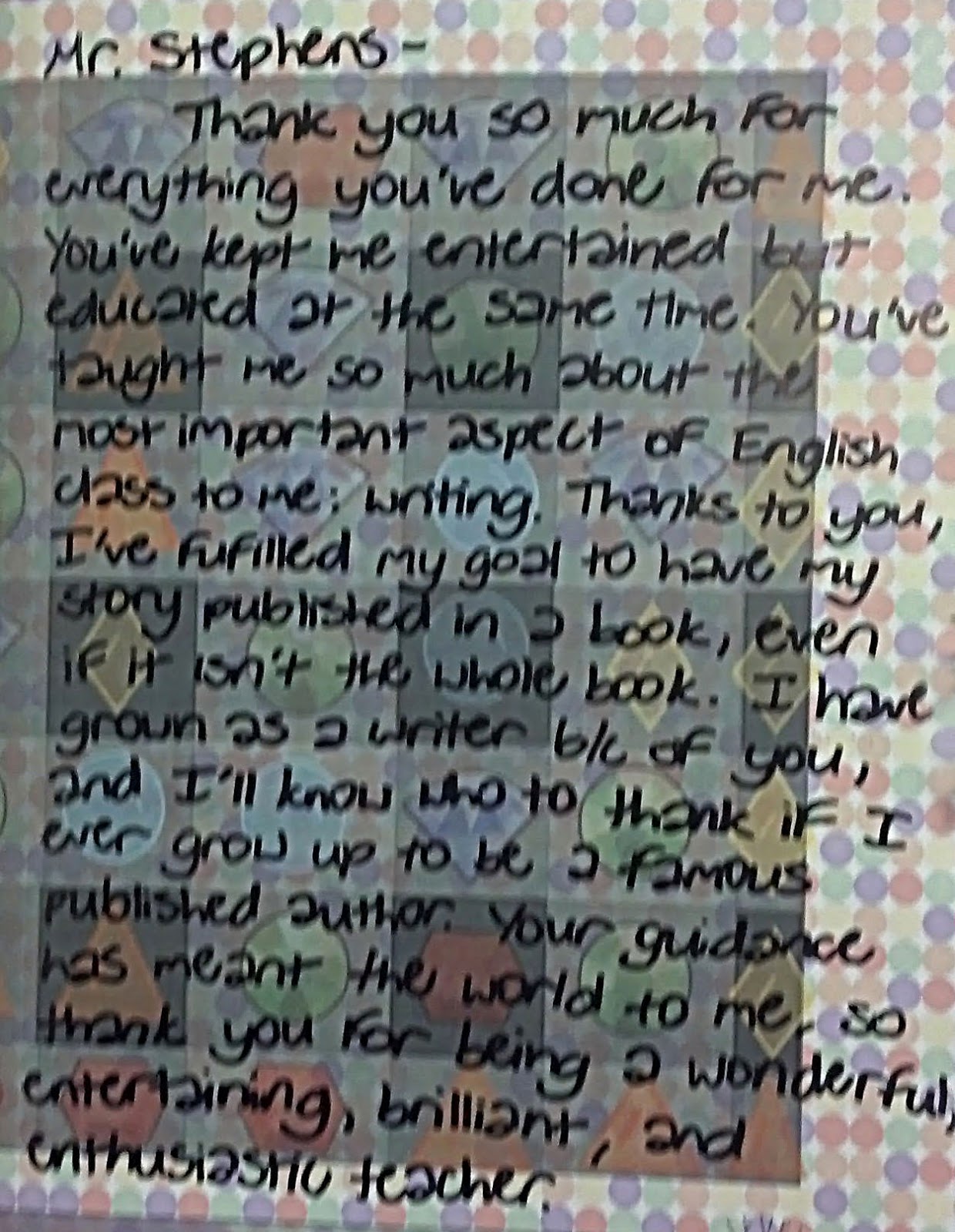 Yearbook Memento Student Comment (Created for Learning)